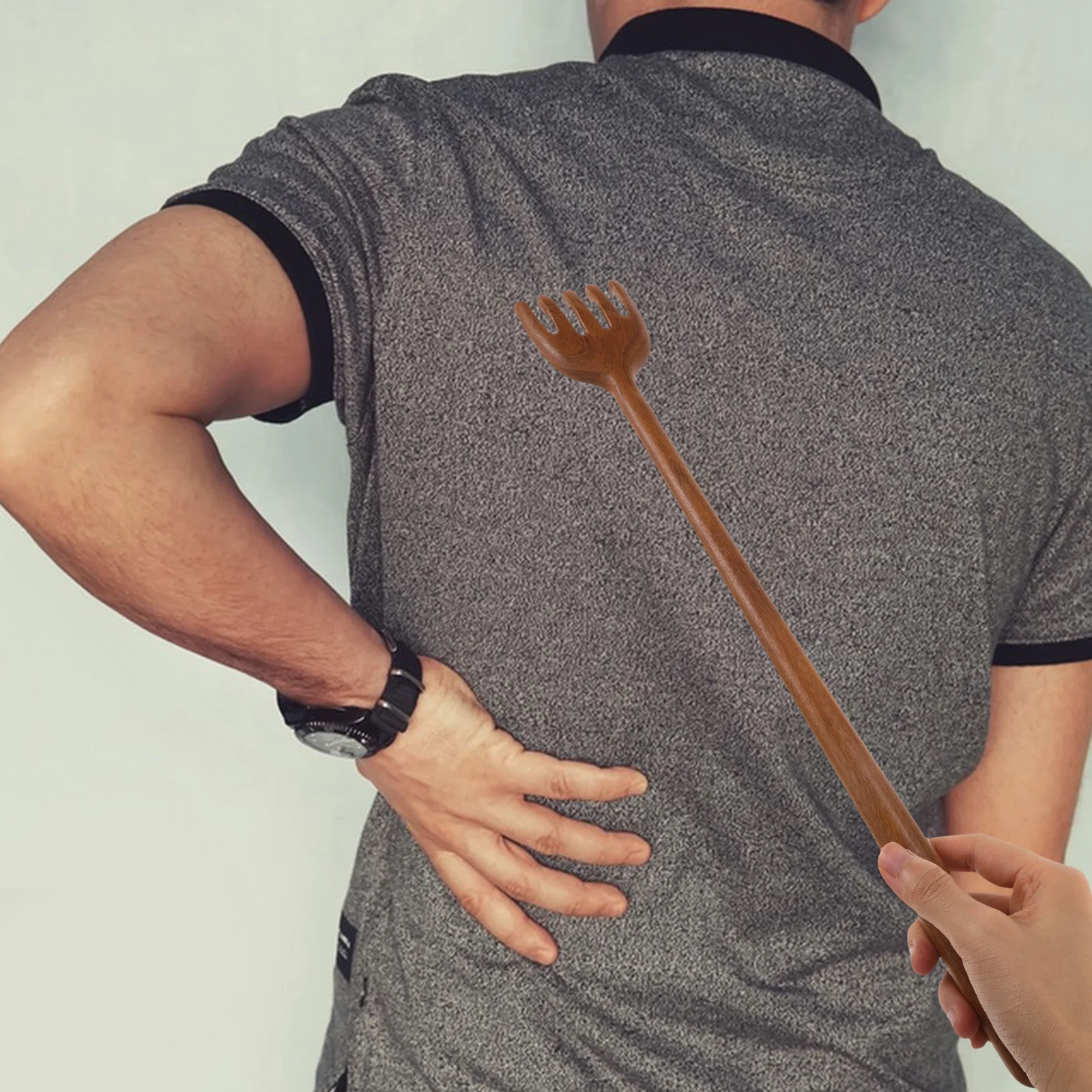 

Wood Back Scratcher Long Handle Natural Golden Sandalwood Manual Massager Tool For Adults Portable Itch Relief Scratch For Home