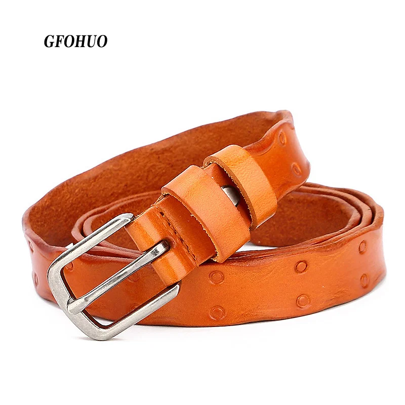 Brand Design Women's Belt Vintage Style Genuine Leather Pin Buckle s Female Adjustable Designer