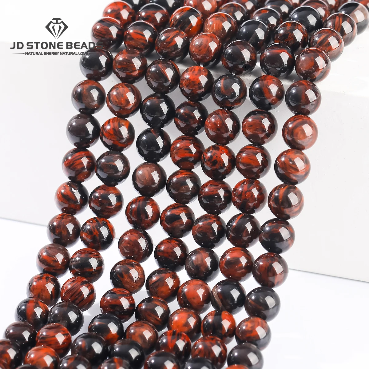 Natural Red Mahogany Obsidian Stone Beads Round Gemstone 6 8 10mm for Jewelry Making DIY Bracelet Necklace Crafts Accessories