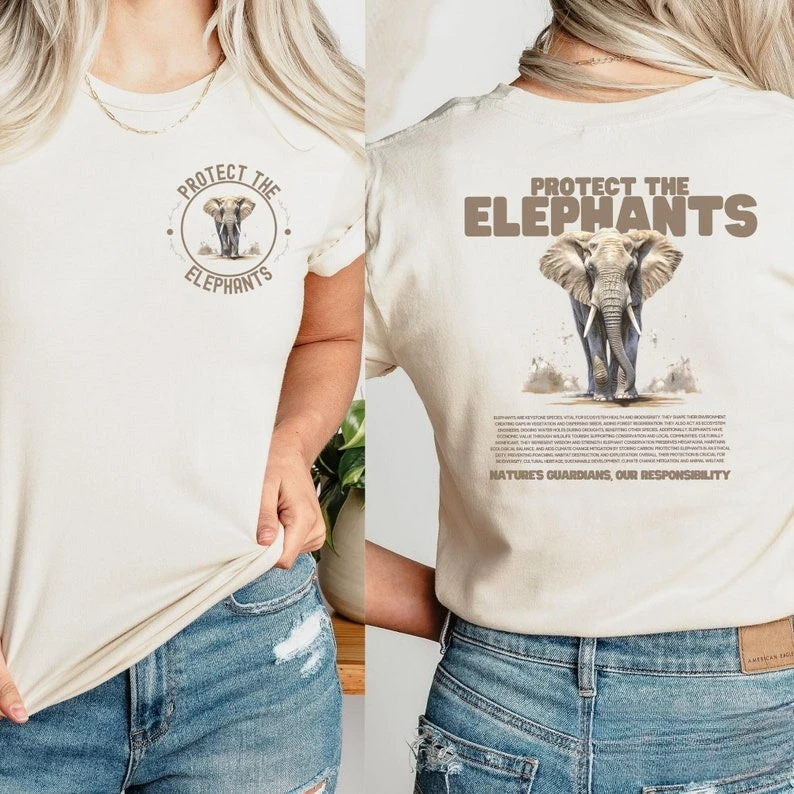 

Protect The Elephants Lover Gift Save Our Forests Animal Conservation Endangered Shirt Graphic Tshirts High Quality Cotton