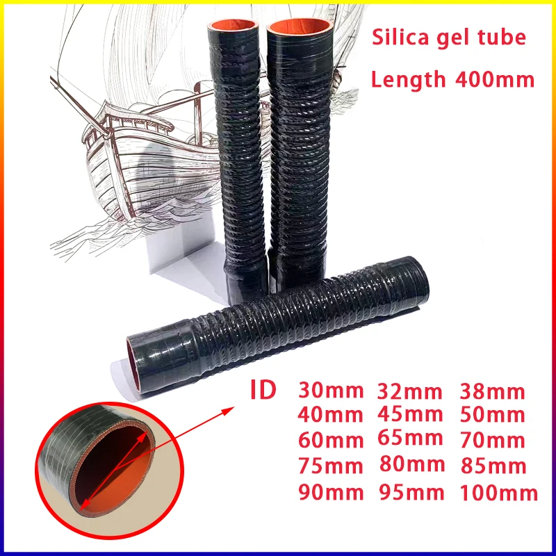 

Black Car Silicone Hose ID30-100mm Length 400mm Air Intake Pipe Radiator Tube High Pressure Temper Atureauto Silicone Tube