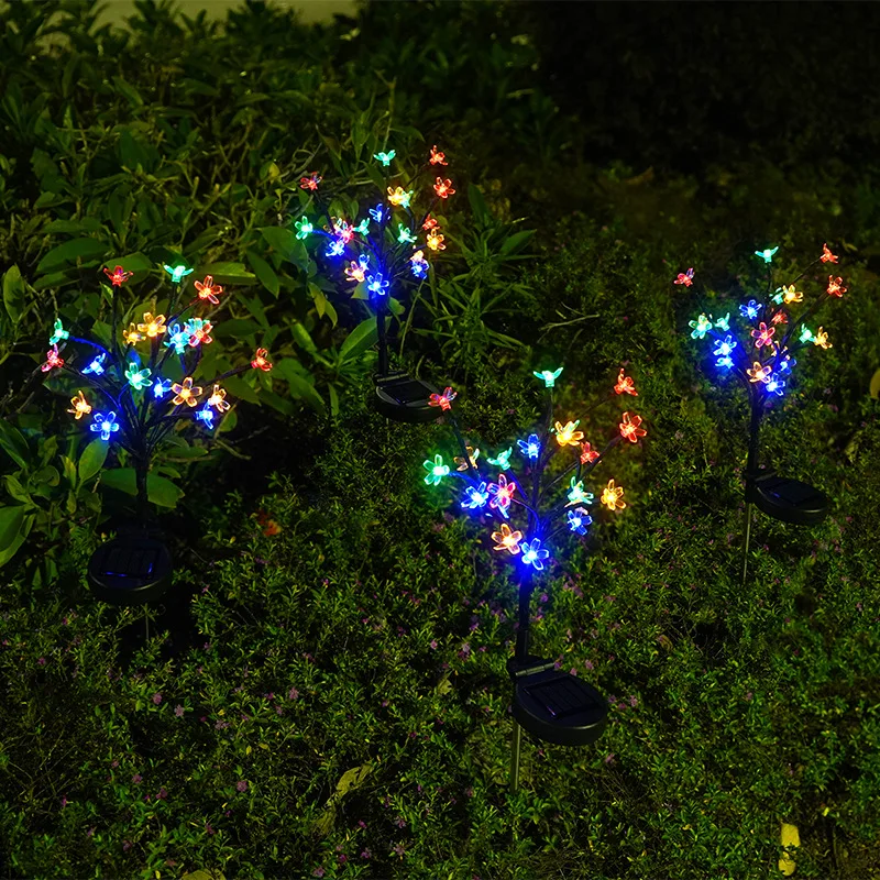 Solar Cherry Blossom Lights Solar Garden Lights 20LED Outdoor Lawn Lights Patio Decoration Garden Aisle Ambient Landscape Light