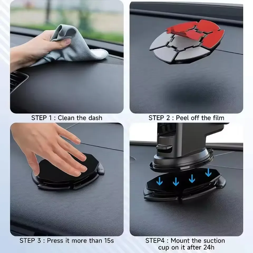 Anti Slip Silicone Suction Dashboard Phone Pad Holder Disc for Curved Car Dash Stand Non Skid Universal Mount view 6