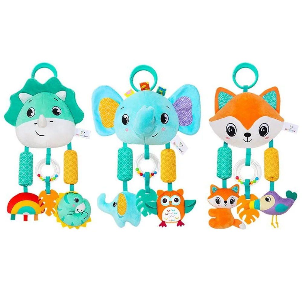 Baby Hanging Toys for 0 3 6 12 Months Rainbow Activity Plush Animal Stroller Toy for Baby Car Seat Crib Travel Sensory Baby Toy