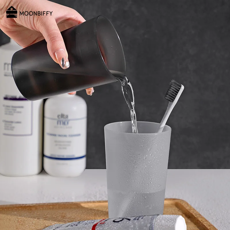 Nordic Plastic Cup Toothbrush Holder Washing Drinking Home Bathroom Tooth Mug Holder Cup Drinkware Tools Salle De Bain Ecoco