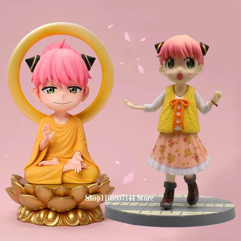 

Cartoon Cute Anya Figure Buddha Statue Spy×family Model Sega Anya Forger Action Figure Gk Anime PVC Collectible Toys Doll Gift