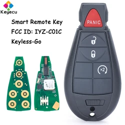 KEYECU Keyless Go Smart Remote Car Key With 4 Buttons 433MHz - FOB for Jeep Grand Cherokee 2008- 2013 FCC ID: IYZ-C01C 56046736