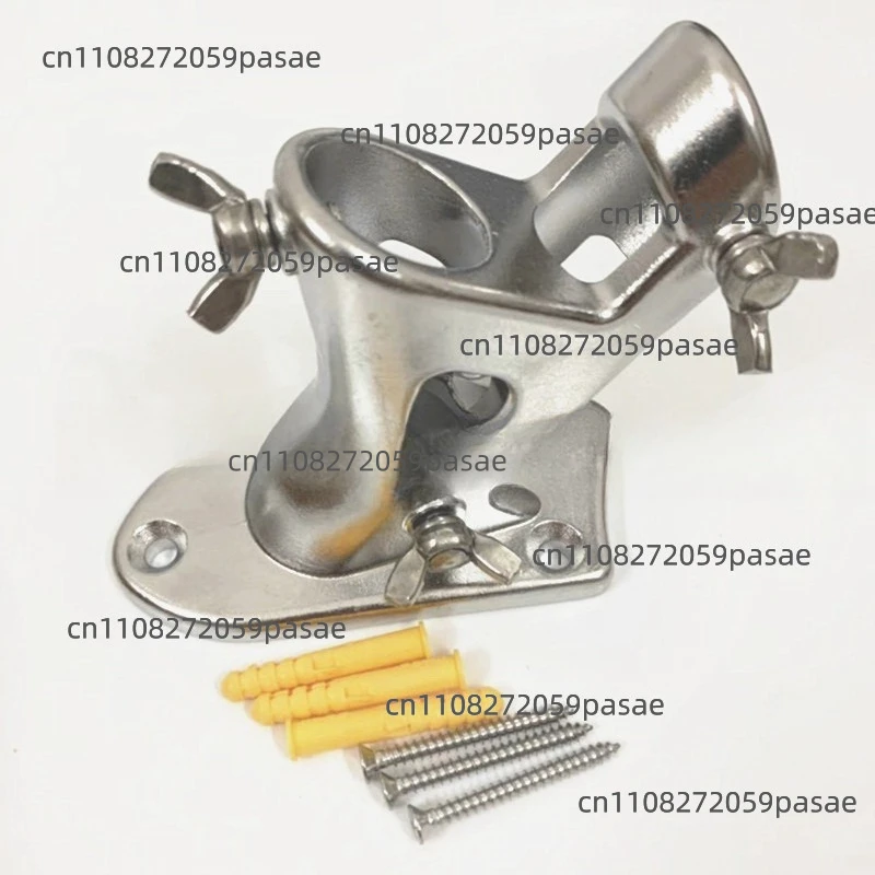 Stainless Steel Outdoor Flagpole, Bracket Base, Black and Silver, White.5 batches at a time