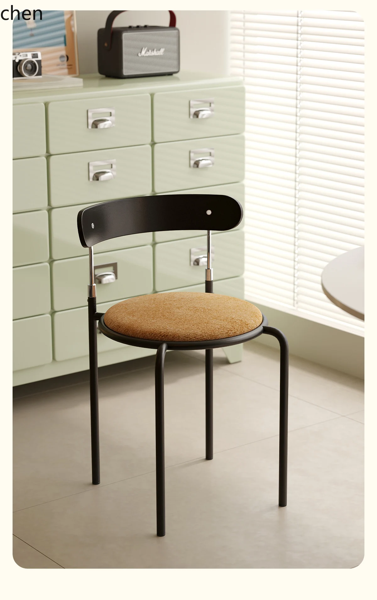 

YXY dining chair home retro style light luxury high-end soft bag desk casual dining table chair