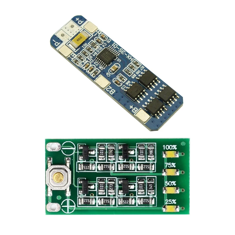 RISE-1Pcs 3S 11.1V 12V 12.6V Battery Capacity Indicator Module &1Pcs 3S 10A 12V Battery Charger Protection Board Module