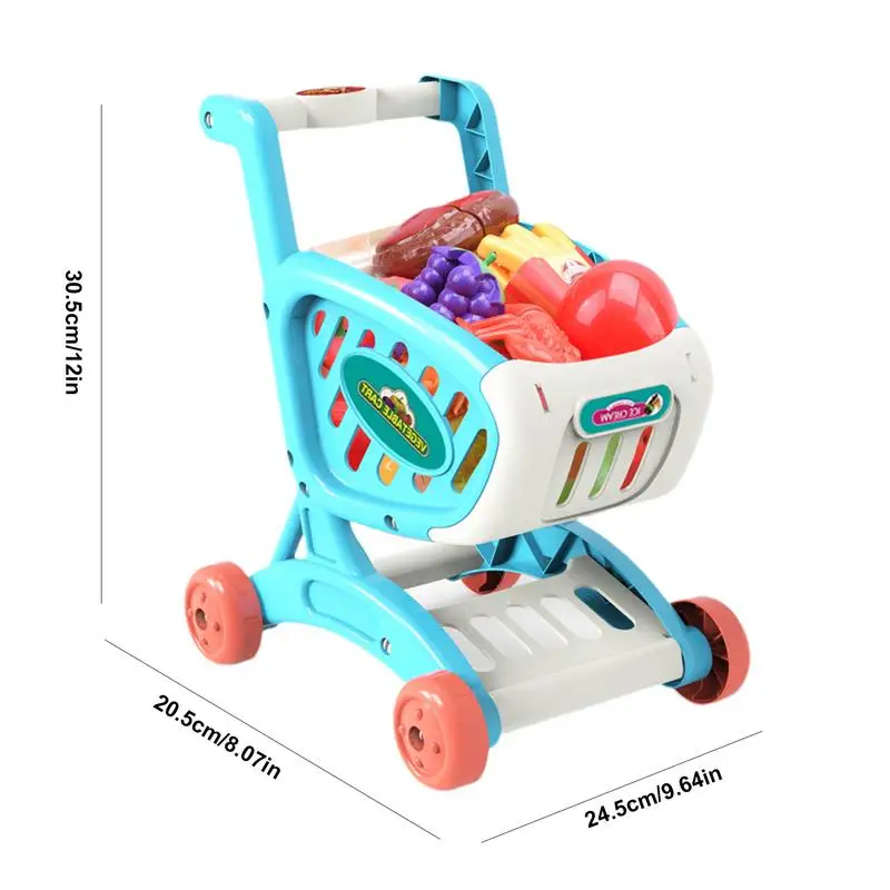 Jouet de chariot de supermarché pour les tout-petits, jouet de jeu de simulation, nourriture et accessoires, enfants de 3 ans