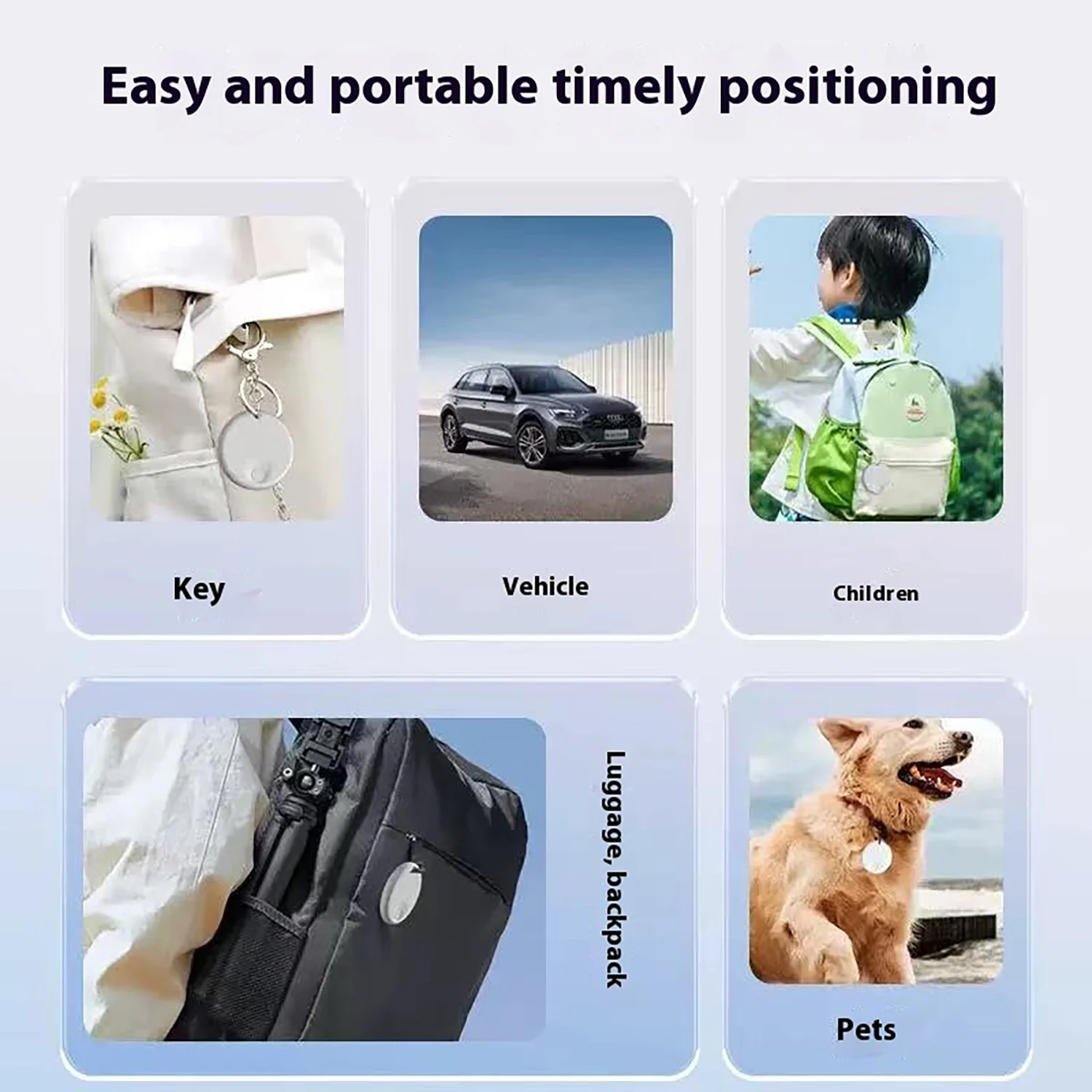 Mini Air Tag compatibile con Apple Trova la mia APP Smart GPS Tracker con portachiavi per animali domestici Chiave per auto Bambini Anziani Anti-smarrimento