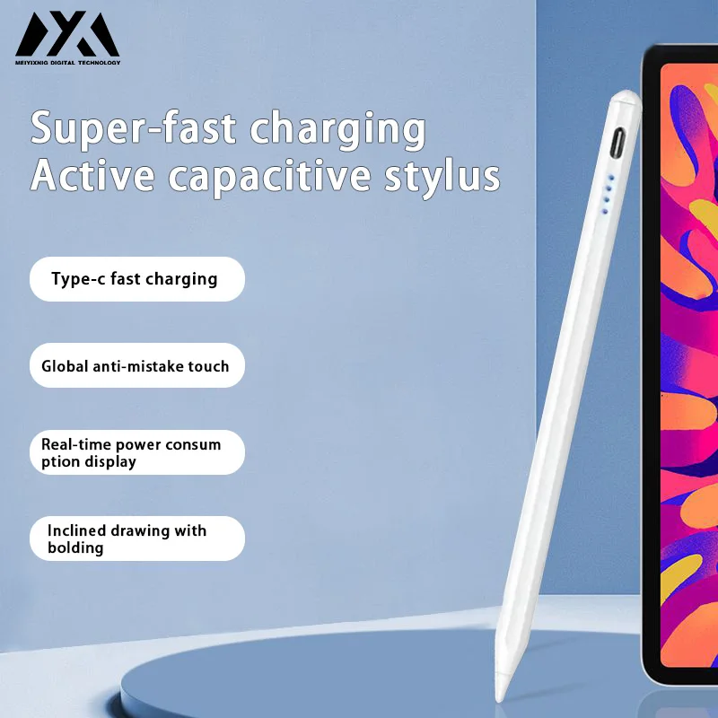 Stylus Compatible with All Devices, USB Charging, Tilt Sensitivity, Anti-Palm Touch, Magnetic Accessories, Precision Fine Tip Ni