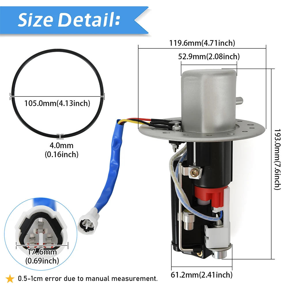 15100-35F30 Fuel Pump Assembly For Suzuki SV650 SV650A SV650S SV1000 SV1000S GSXR1000 GSXR1000Z K3/K4 03-07 ABS & Metal view 6