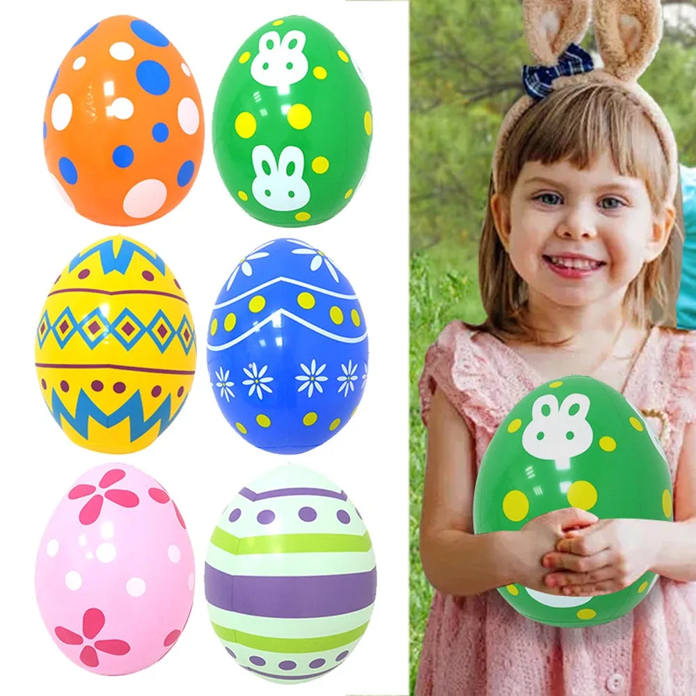 Easter Egg Blue Green Yellow Inflatable Balloon Children Favor Easter Toy Easter Theme Party Scene Decoration Supplies Gifts