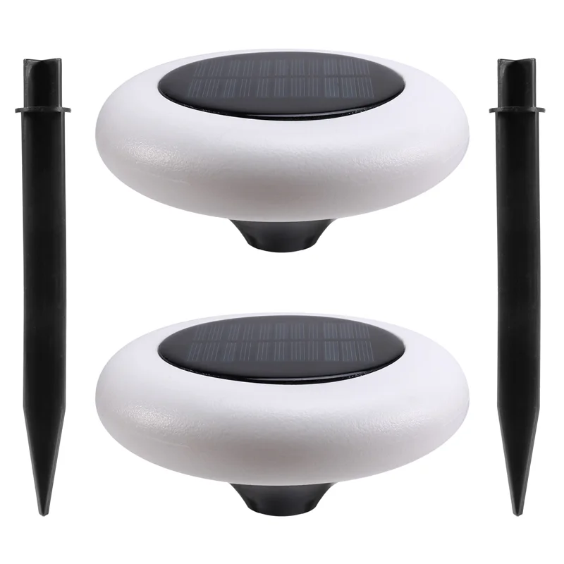 A67P-أضواء الشمسية في الهواء الطلق أضواء الصحن الطائر أضواء مستديرة في الهواء الطلق المشهد الأضواء حديقة أضواء الحديقة الزخرفية #3