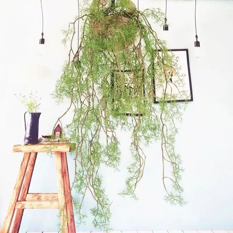 1.3m Wall Hanging Plastic Green Plants Vines Artificial Asparagine Rattan Hotel Lobby Decoration Simulation Water Plant Vine