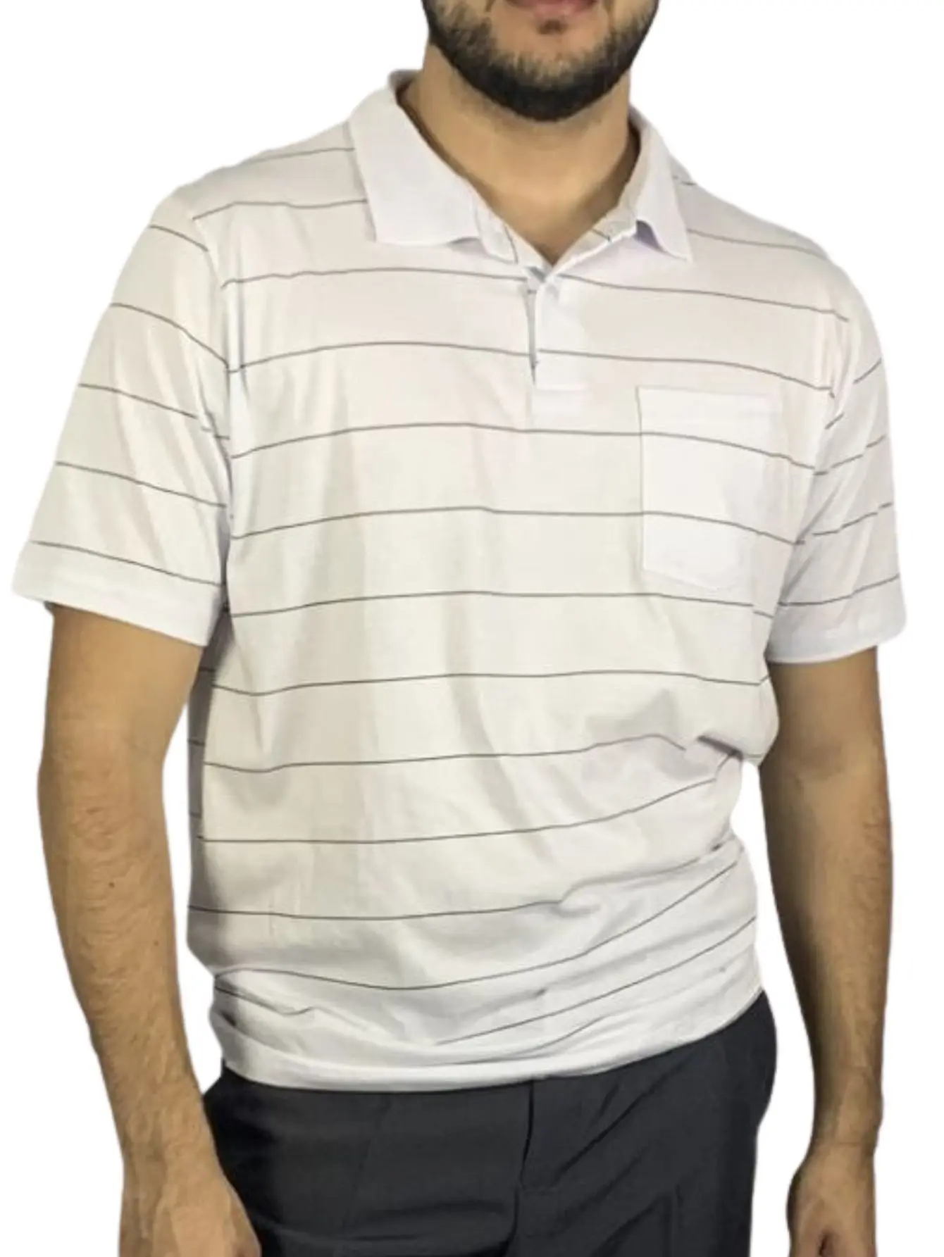 White Striped Polo Shirt