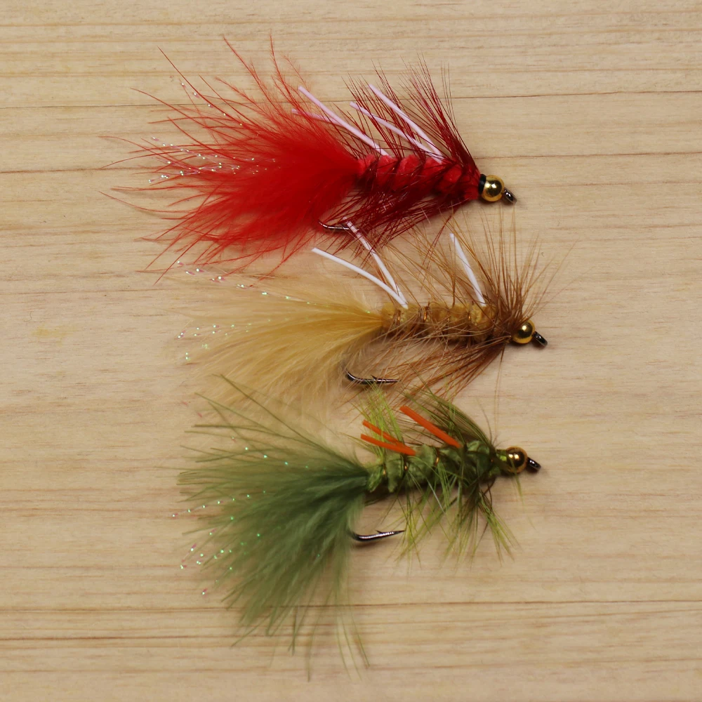 5 Stück Messing-Beadhead Woolly Bugger Streamer Salzwasser-Fliegen zum Angeln auf Steelhead, Hecht, Barsch, Regenbogenforelle, Angelköder – Detail 10