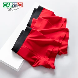 CARTELO Red Men's Antibacterial Underwear Men Modal Boxers Mens Underpants Male Panties Seamless Breathable Shorts L-3XL