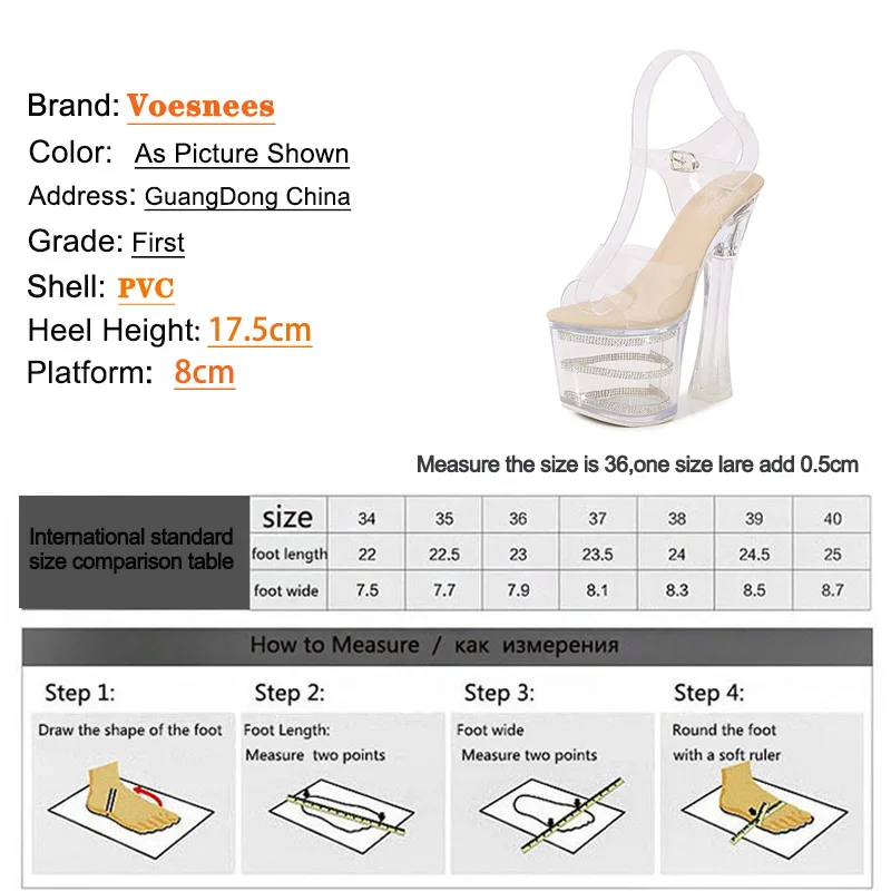 Nightclub Crystal Chunky Heel Shoes Light Up Glowing LED Transparent Platform Sandals Women Fashion Sexy Pole Dancing High Heels