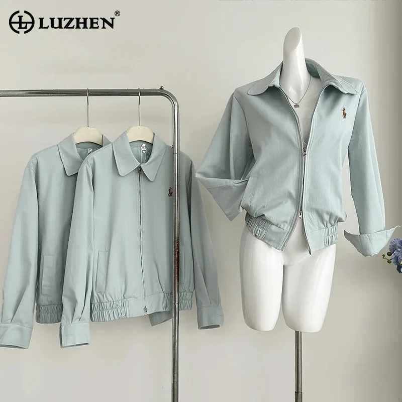 LUZHEN Elegant Fashion Double Zipper Loose Casual Jacket Women's 2024 Autumn Fashion Simple Niche Design Female Outwear AA1626