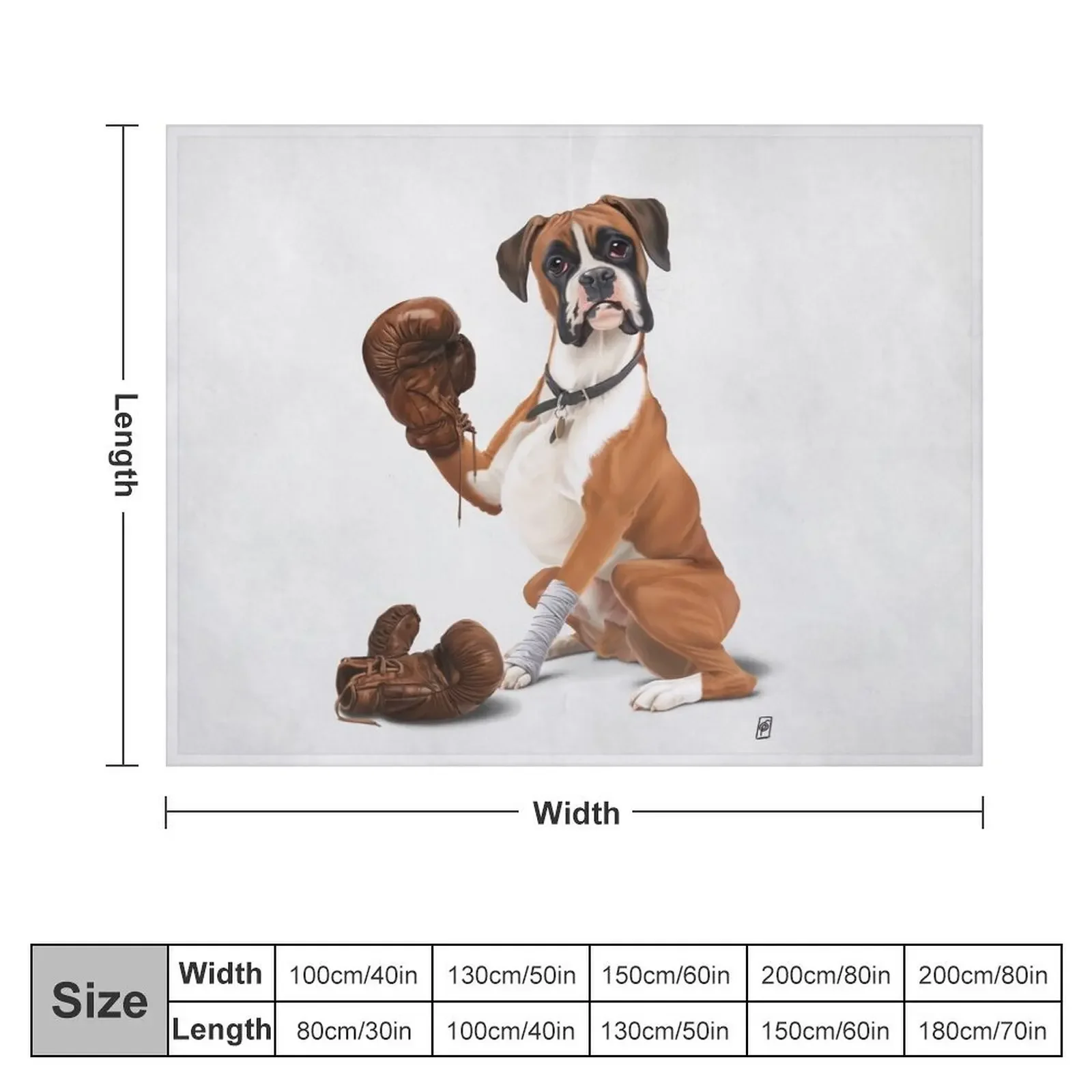 The Boxer (Wordless) Throw Blanket Hair decorative Blankets