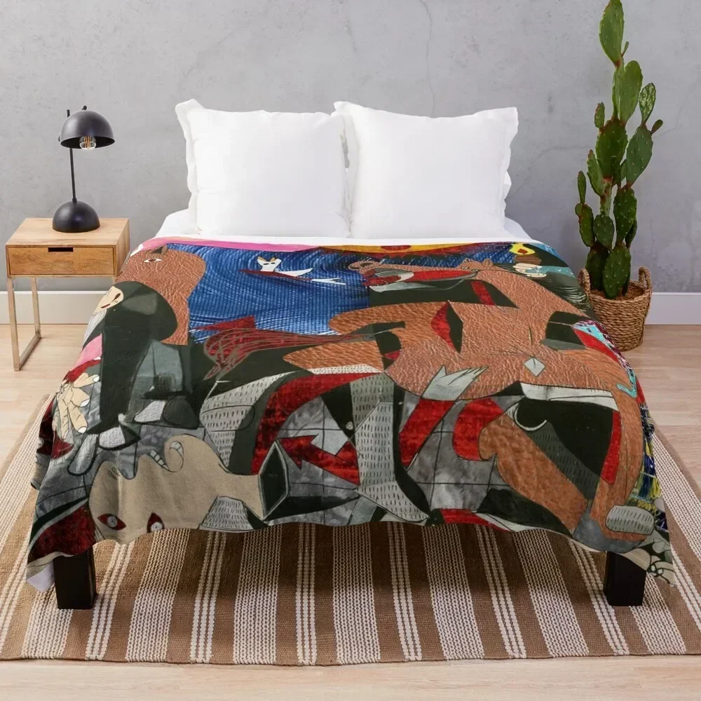 

Guernica in color Throw Blanket Stain Resistant Cozy Warm Blanket
