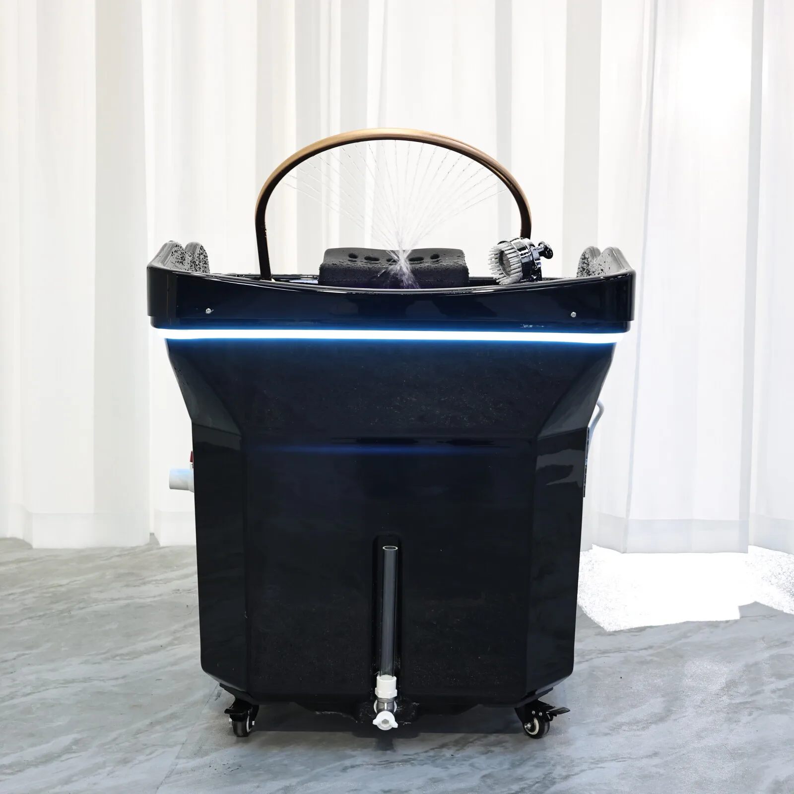 حوض شامبو متنقل مريح مع توزيع مياه قابل للتسخين من نوع المياه، مضيف تبخير سبا الرأس، شحن من الولايات المتحدة الأمريكية