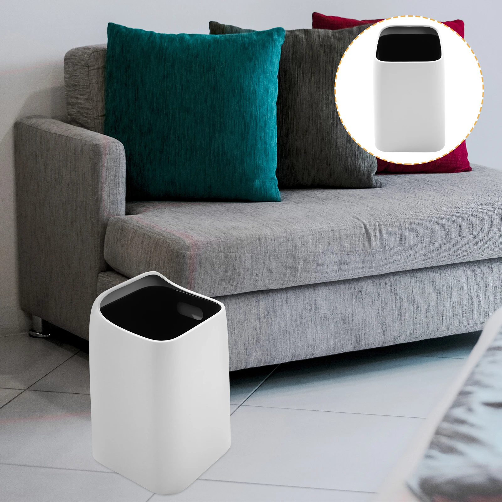 

Double Layer Trash Can Large Capacity Garbage Bin Plastic Wastebasket For Bedroom Bathroom Kitchen Office Pp Material