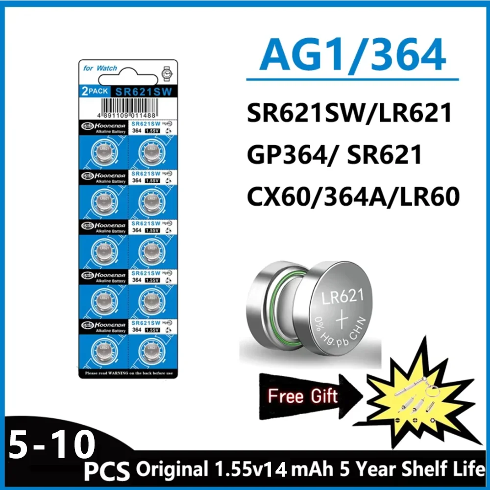 5-10PCS AG1 LR621 3…