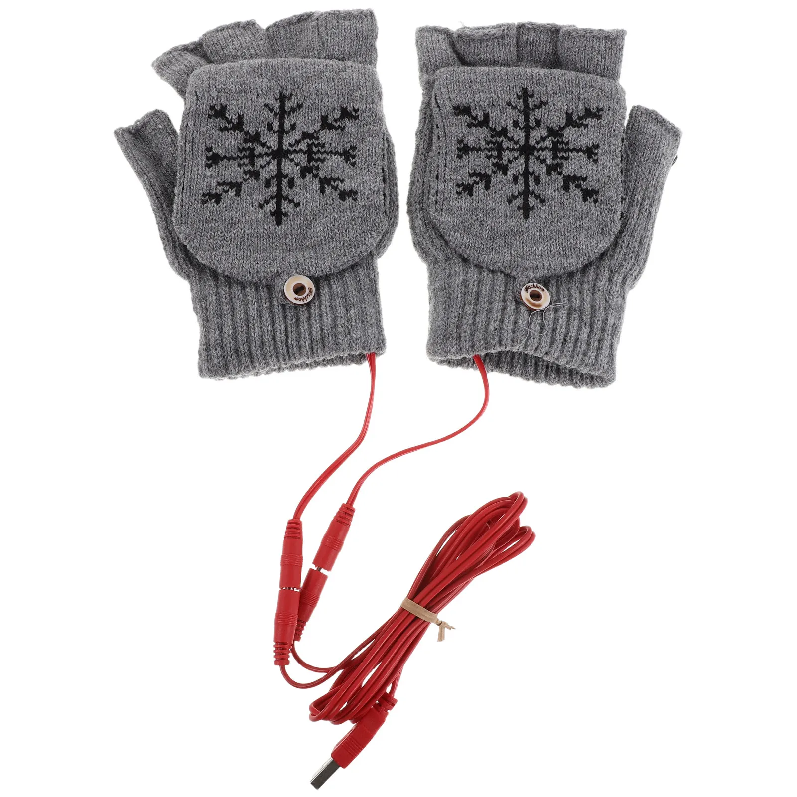 

1Pair Electric Heating Gloves Women Rechargeable USB Warm Flap Design Hand Warming Gloves for Skiing Cycling