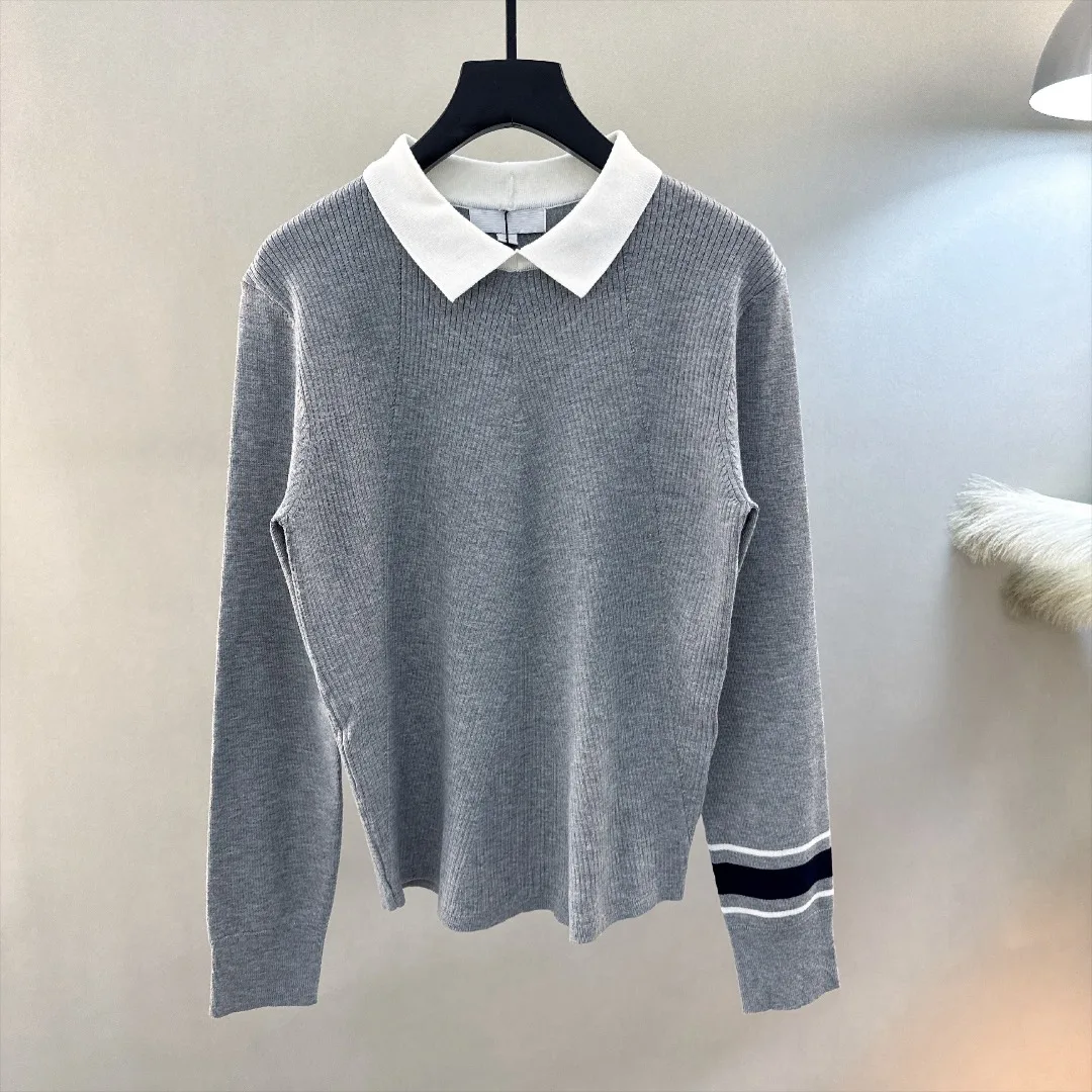 Women's Golf Knit Pullover 2026 Fall New Korean Style Long Sleeve Collared Sporty Casual Versatile Elegant Cotton Blend Trendy