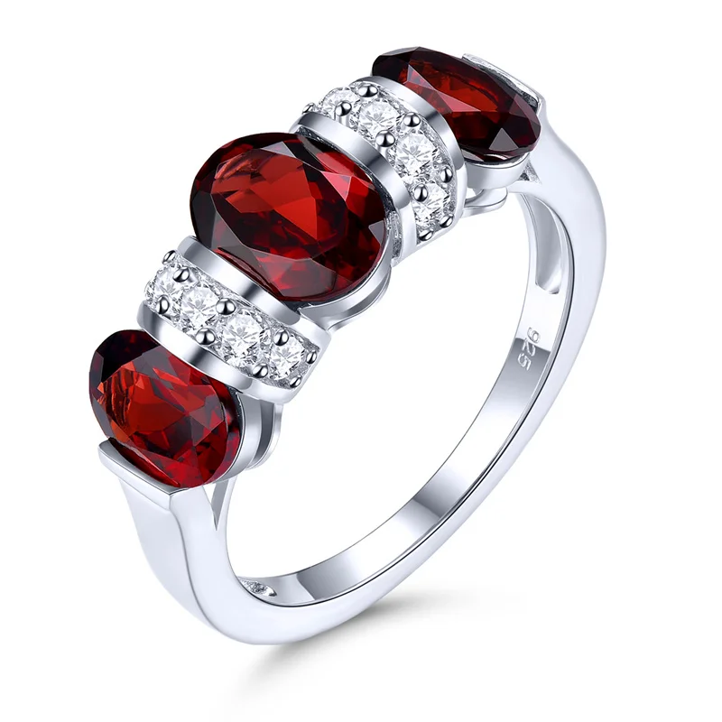 

Original 3.8 Carats 925 Silver Ring With Gemstone Natural Garnet Ring Oval Cut Gemstone Ring Garnet Ring For Women Jewelry