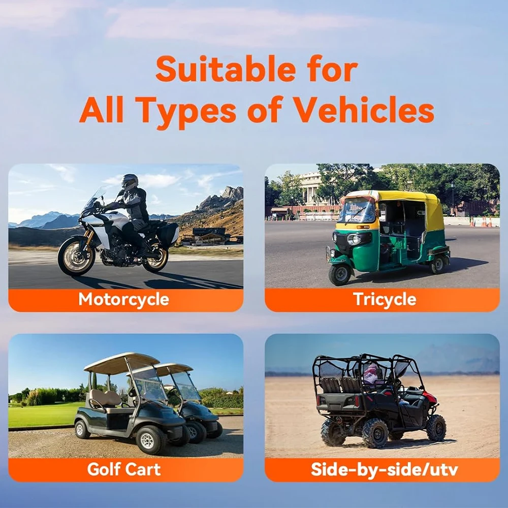 Soam V9 No screen Motorcycle 1080P Dash Cam Front and Rear,Full Body IP67 Waterproof,GPS Wi-Fi,140°,Night Vision,Parking Mode