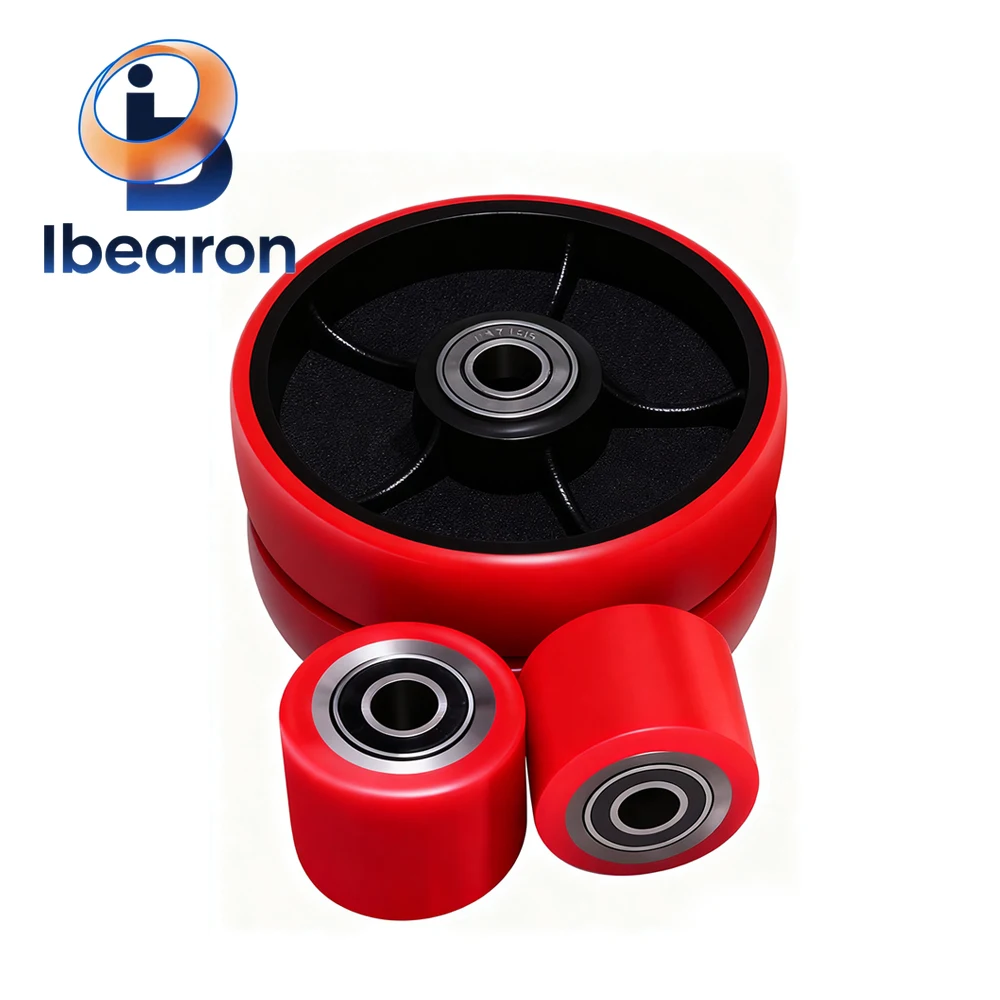 

1PCS Heavy-Duty PU Iron Core Forklift Casters with Bearings 80x60mm 80x70mm - High Wear-Resistant, Quiet, for Warehouse Forklift