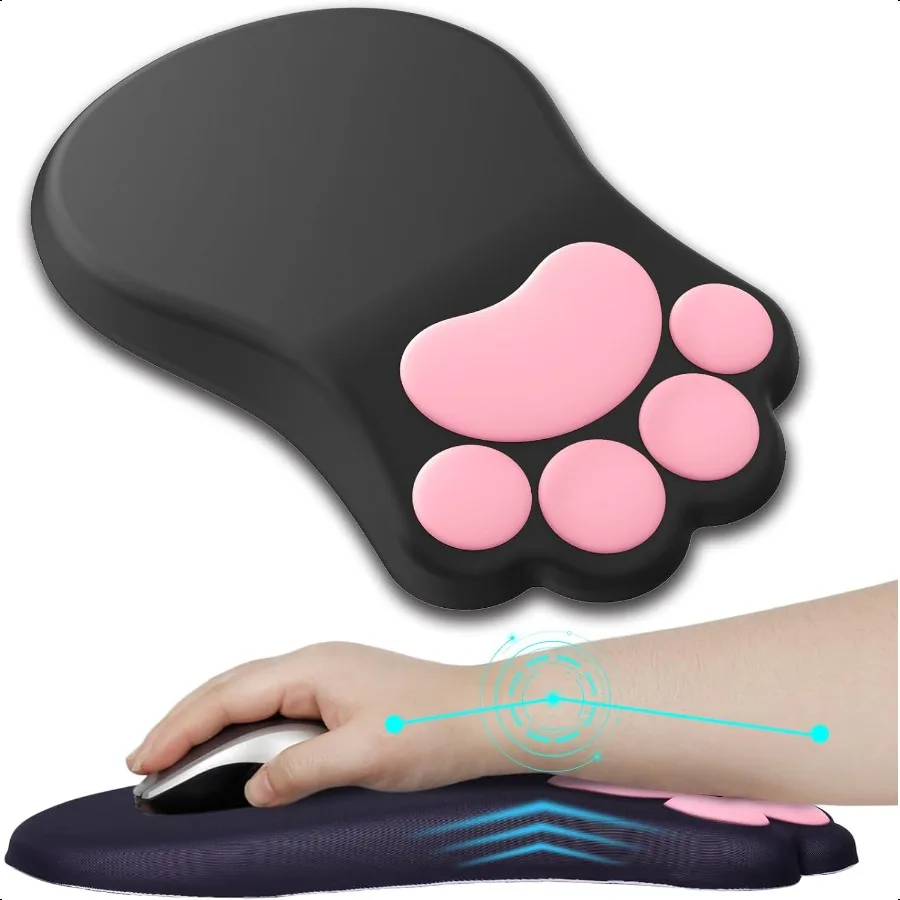 

Ergonomic Mouse Pad with Wrist RestCute Cat Paw Mousepad Wrist port Comfortable Massage Design Computer Pain Relief Mouse Pad w