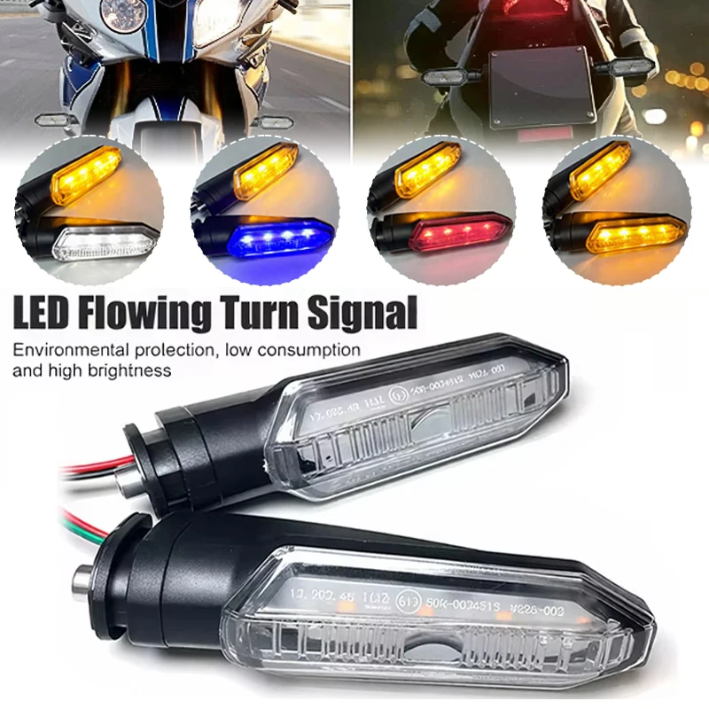 Motorcycle LED Turn Signal 12V Dynamic Dual Color Amber Flowing Daytime Light Turn Signal For Honda CRF250L ADV150 NC750X CB125