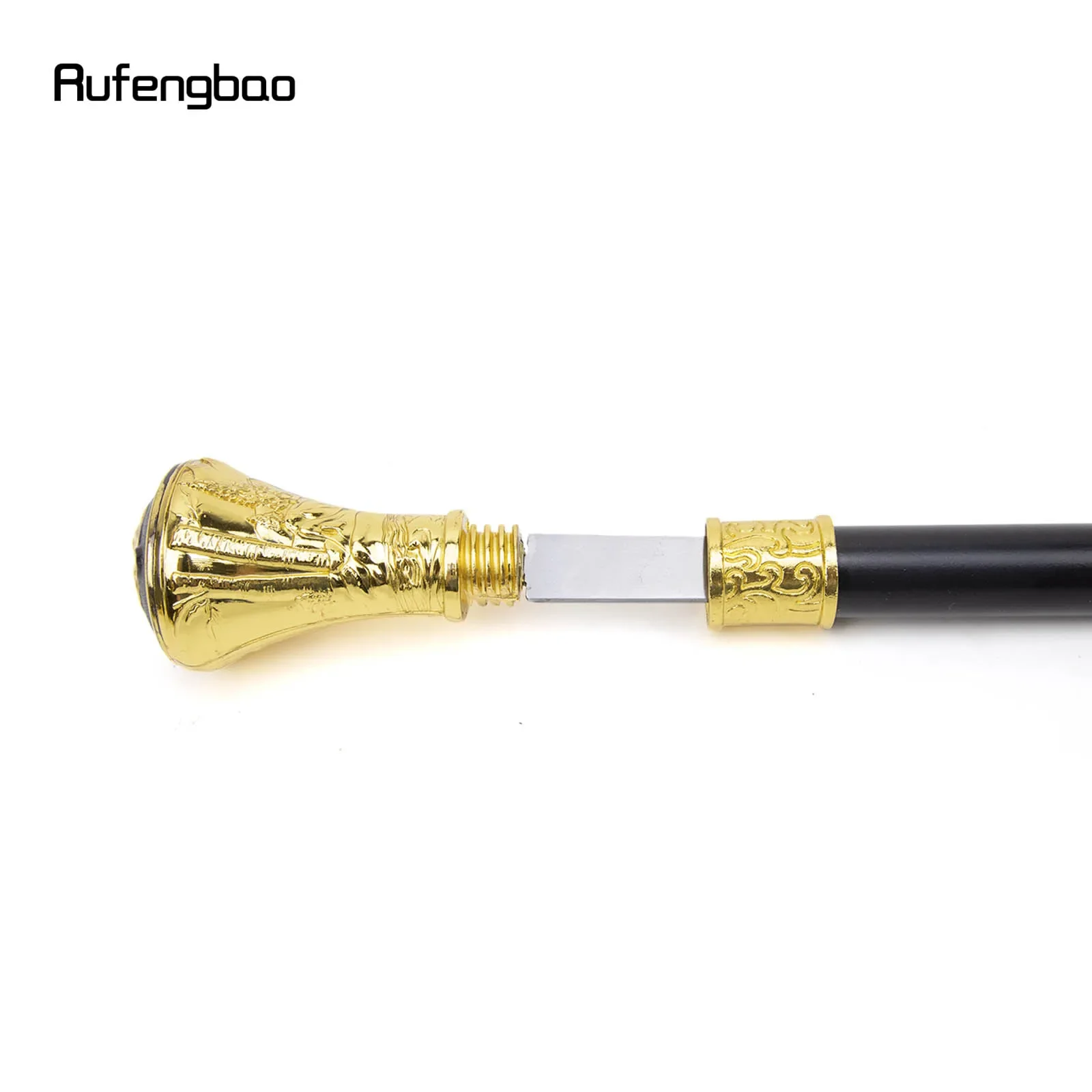 Gold Luxury Wolf Head Totem Relief Walking Stick with Hidden Sword Self Defense Fashion Cane Sword Cosplay Crosier Stick 93cm