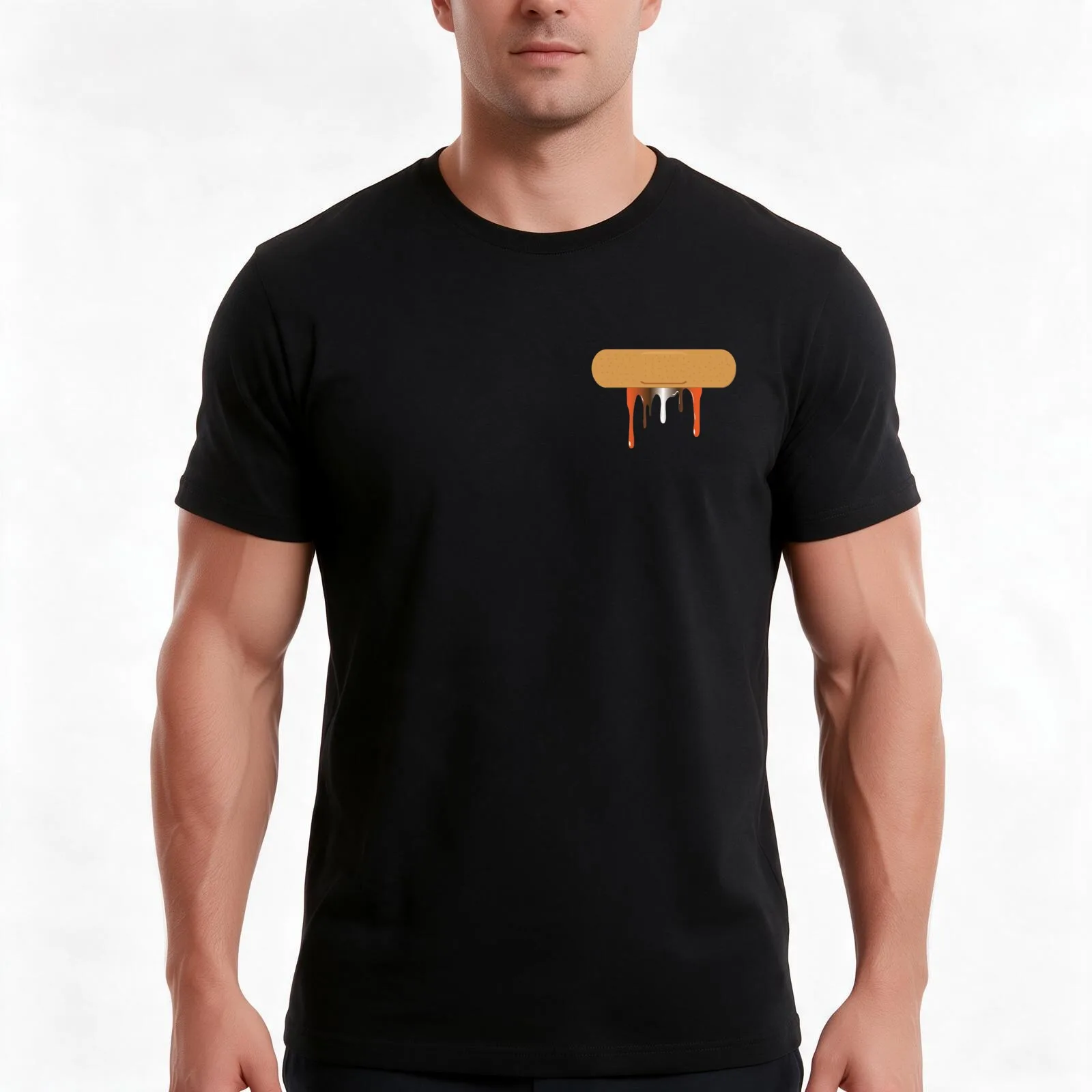 Bleeding Brown and Orange T-Shirt, Summer Casual Cotton Tee, Oversized Streetwear Tops, Vintage Graphic Print, Unisex Men Women