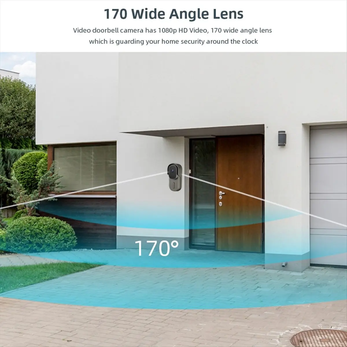 

1080P Smart WiFi Doorbell with Wide View Tuya Smart Life APP IP65 Waterproof Audio Video Intercom Doorbell 2MP