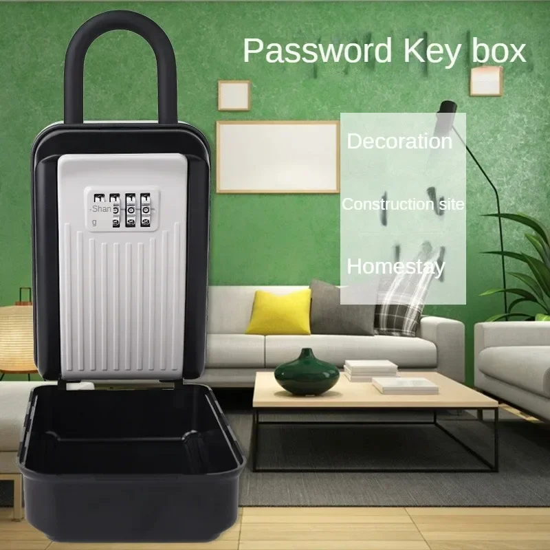 

Hanging Waterproof Anti-theft Decoration Company Construction Site Hotel Homestay Outdoor Four-digit Metal Code Key Box