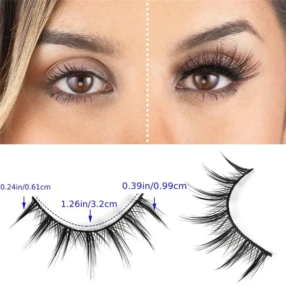 自然な半月のつけまつげ,14mm
