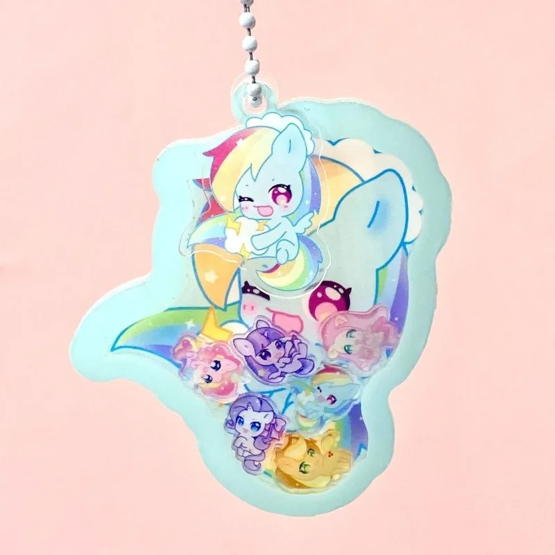 الكرتون لطيف بلدي ليتل المهر شاكر قلادة الإبداعية Kawaii أنيمي شخصية سلسلة مفاتيح مصنوعة من الأكريليك حقيبة طالب الملحقات هدية عيد