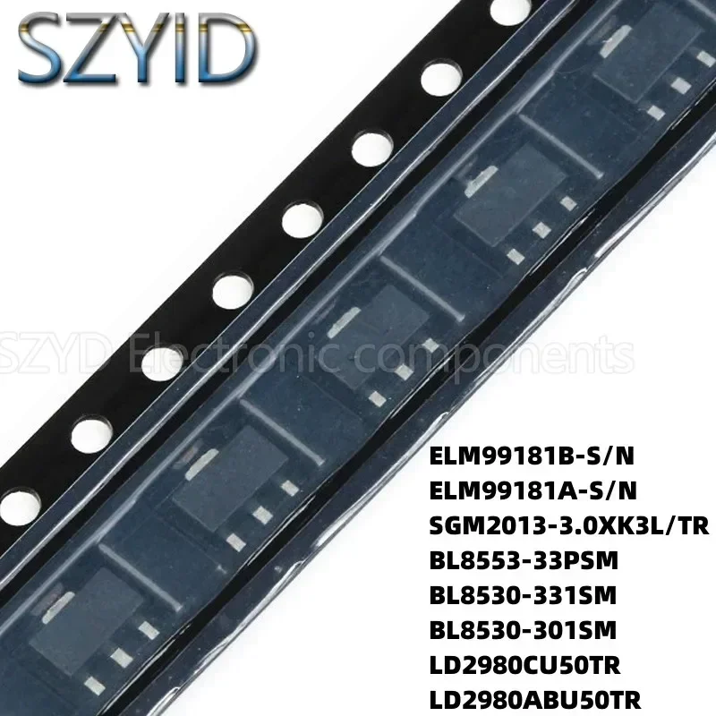 100PCS SOT89  ELM99181B-S/N ELM99181A-S/N SGM2013-3.0XK3L/TR BL8553-33PSM BL8530-331SM BL8530-301SM LD2980CU50TR LD2980ABU50TR