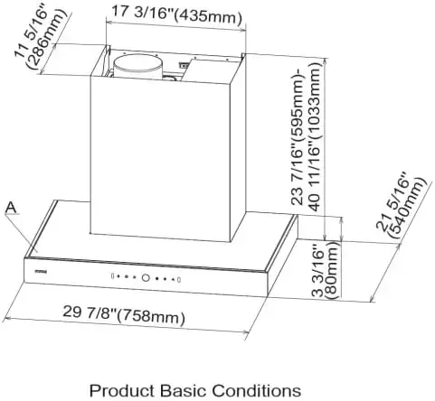 FOTILE EMG7508 30" Wall-mount Range Hood 1200 CFMs with Motion Control, 4 Speed Settings, Motion Control and Delay Shutoff