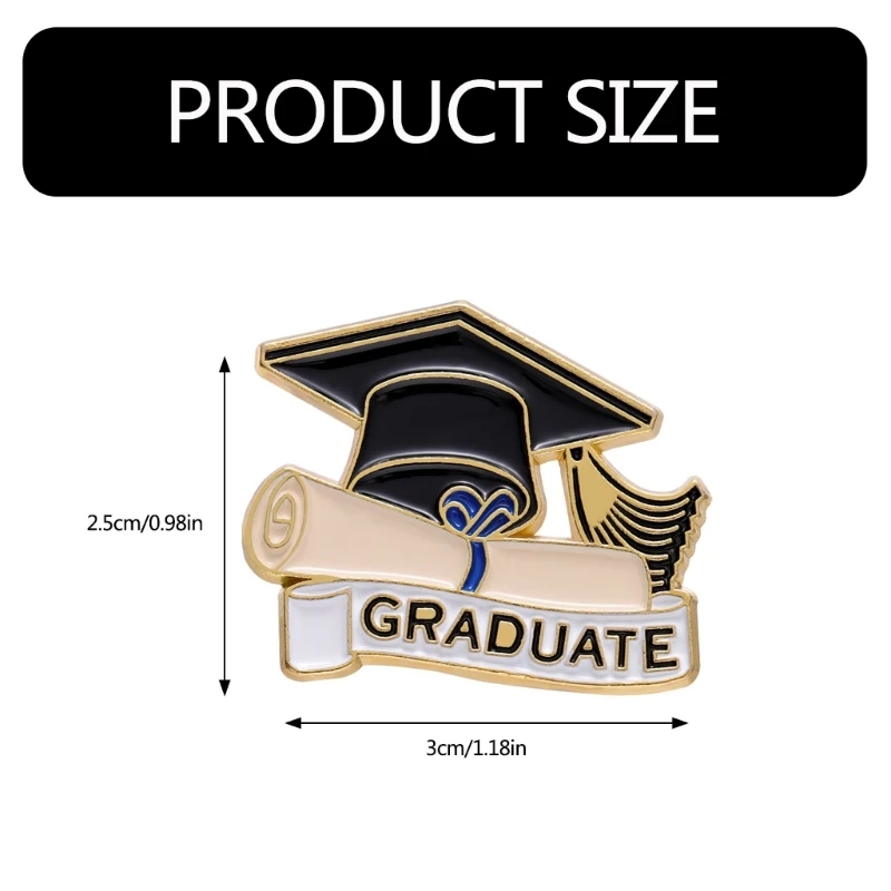 Graduate Enamel Lapel Pin Graduation Gift for Student, Graduation Hat Enamel Lapel Pin Graduation Gown Lapel Pin DXAA