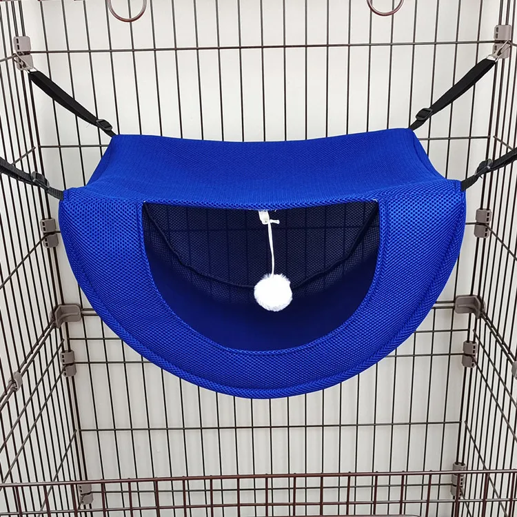 Sandwich mesh cat cage hammock cat bed summer breathable machine wash pet supplies small pet bed view 3