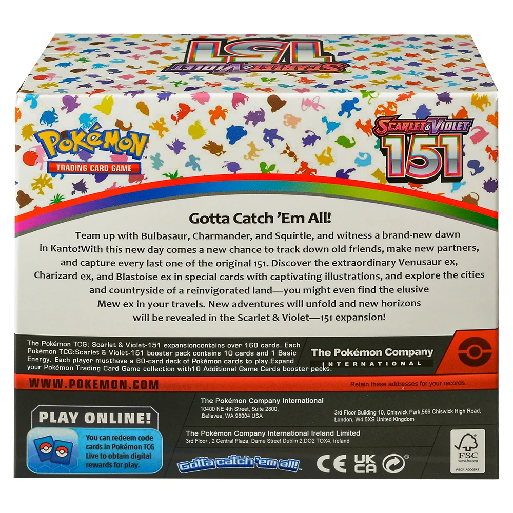 360Pcs English Pokémon TCG: Scarlet Violet 151 Box Pokemon trade card 36 Pack Box