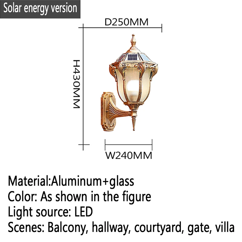 OUFULA lampu dinding tahan air tenaga surya, lampu dinding kontemporer sederhana balkon lorong halaman vila Gerbang Hotel